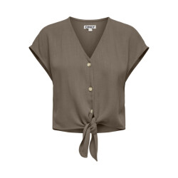 Only Onlsiesta ss knot lin bl shirt pnt noos taupe