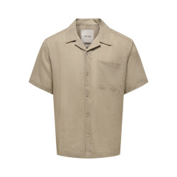 Only & Sons Onslaurence linen resort collar ss taupe
