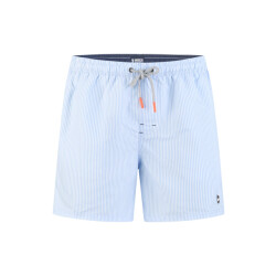 Happy Shorts Heren zwemshort lichtblauw gestreept