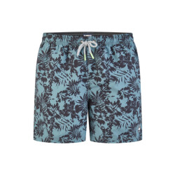 Happy Shorts Heren zwemshort gebloemd print blauwgroen