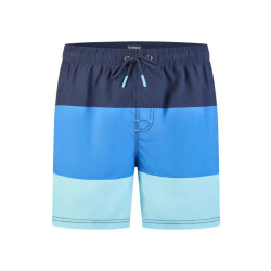 Happy Shorts Heren zwemshort colorblock print blauw