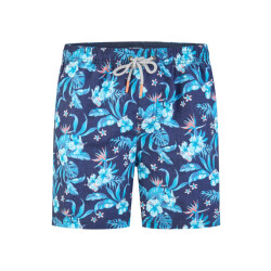 Happy Shorts Heren zwemshort blauw gebloemd