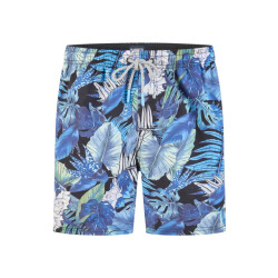 Happy Shorts Heren zwemshort gebloemde jungle print blauw