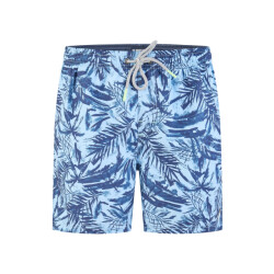 Happy Shorts Heren zwemshort palmbladeren print blauw