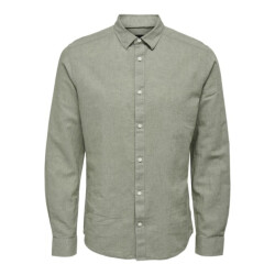 Only & Sons onscaiden ls solid linen shirt noos 22012321 swamp