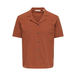 Only & Sons onsjam life reg ss shirt knit 22037745 burnt brick