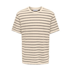Only & Sons onsian reg ss stripe struct tee 22032819 coffee bean