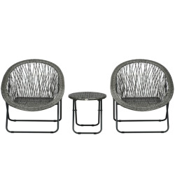 4goodz 3-delige tuinmeubelset met polyrattan stoelen -
