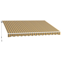 4goodz Zonneluifel 3,5 x 2,5 m knikarm zonnescherm grijs/geel