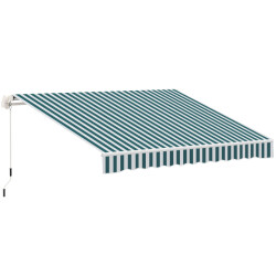 4goodz Zonneluifel, 3,95 x 2,45 m knikarm zonnescherm + groen