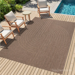 Muratap Sahara japandi buitenkleed jute-look weerbestendig vloerkleed zwart-