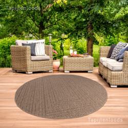 Muratap Sahara rond buitenkleed jute-look weerbestendig vloerkleed 240 cm rond
