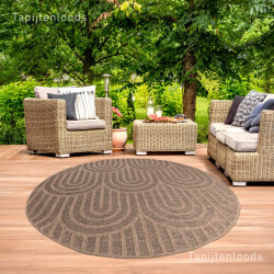Muratap Sahara japandi rond buitenkleed jute-look weerbestendig vloerkleed 240 cm