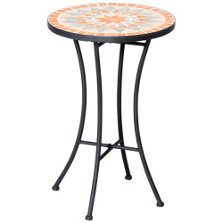 4goodz Bistrotafel mozaiektafel rond 35 cm -oranje/wit