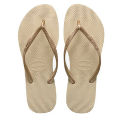 Havaianas slim | sand grey/light golde teenslippers dames