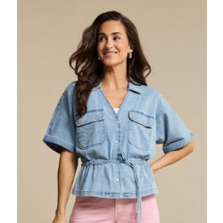 Red Button Drew drawstring denim light stone