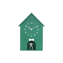Karlsson wandklok dog house retro green