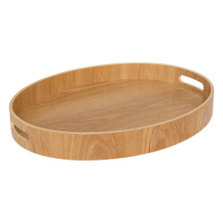 Casa di Elturo Dienblad ovaal bamboe met handgrepen – 44 x 34 x 5 cm – serveerblad hout – tray