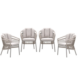 Garden Impressions Prato tuinstoelen set van 4 rope