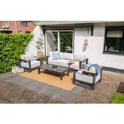 Garden Impressions Levanto 5-persoons loungeset aluminium -teaklook-
