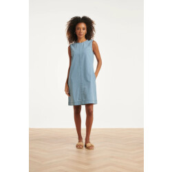 Smashed Lemon Lichtblauwe mouwloze look jurk |