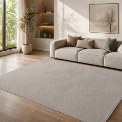 Muratap Vivant japandi abstract vloerkleed laagpolig beige- 140x200 cm