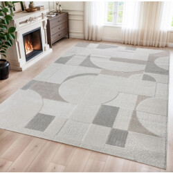 Muratap Vivant japandi abstract vloerkleed laagpolig multi- 140x200 cm