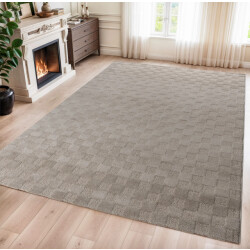 Muratap Vivant chesterfield vloerkleed laagpolig effen beige- 140x200 cm