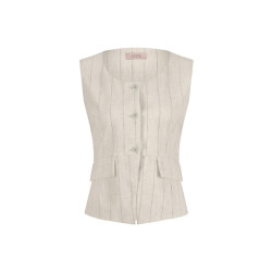 Studio Anneloes Rebekka pinstripe gilet zand dessin