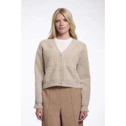 Rino & Pelle Isarea.5002621 rino&pelle short v-neck cardigan stone