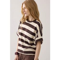 Summum Gestreepte heavy jersey top