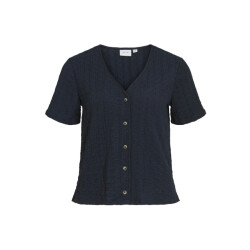 Vila Virenka v-neck ss shirt navy