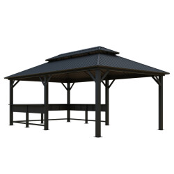 Sojag Bondi 1220 metalen paviljoen met vast dak 3,5 x 6 m -