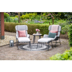 Garden Impressions 5-delige set - 2x loungestoel livorno + voetenbank & tafeltje