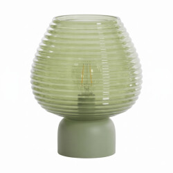 Casa di Elturo Led tafellamp liora glazen – geribbeld glas – Ø18 x 23 cm – draadloze