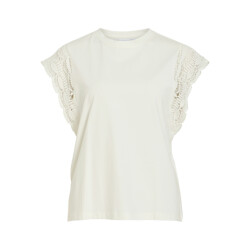 Vila vimandala o-neck s/l top 14114028 snow white