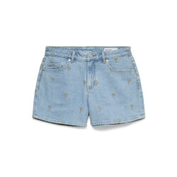 Vero Moda vmtess mr emb short denim shorts 10352598 light blue denim