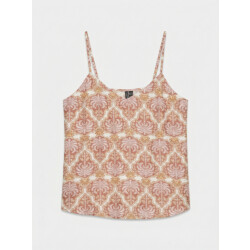 Vero Moda vmevelijn singlet top exp 10349829 snow white langoustino palm