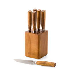 BK Cookware Bk peter goossens steakmessenblok met 6 steakmessen acaciahout