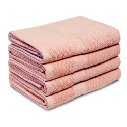 DoubleDry Popcorn weave handdoeken 70x140 cm set van 4 100% katoen 450 g/m2