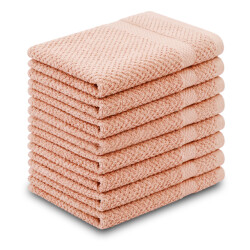 DoubleDry Popcorn weave gastendoekjes 30x50 cm set van 8 100% katoen 450