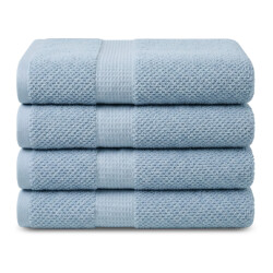DoubleDry Popcorn weave handdoeken 50x90 cm set van 4 100% katoen 450 g/m2 -