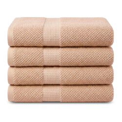 DoubleDry Popcorn weave handdoeken 50x90 cm set van 4 100% katoen 450 g/m2 -