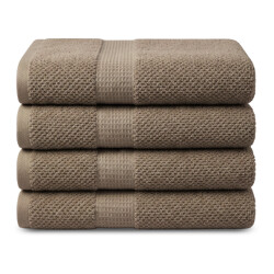 DoubleDry Popcorn weave handdoeken 50x90 cm set van 4 100% katoen 450 g/m2 -