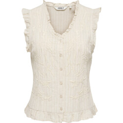 Only Onlellys s/l frill emb top wvn pumice stone