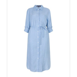 Red Button Jurk srb4774 pinstripe light blue