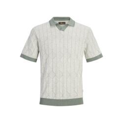 Jack & Jones Jprblublake structure knit split neck ss dessin