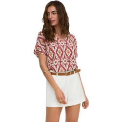 Only Onlbelly mikasi ss v-neck top wvn ex brick red/abs