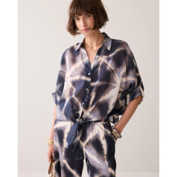 Summum 2s3499-12458 413 blouse tie dye cotton blue noir