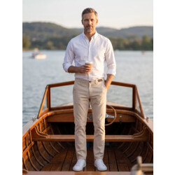 Tailor Stash heren chino stone white lengte 34